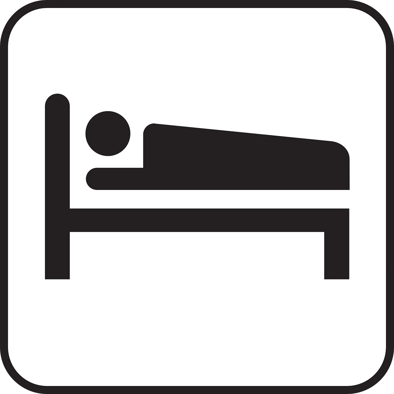 Minimalistic Black and White Sleeping Person Clipart Illustration