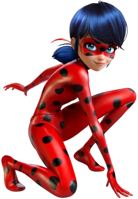 Miraculous Ladybug Superhero Clipart: Dynamic Pose of Iconic Animated Character