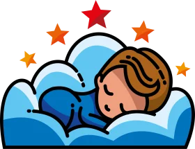 Peaceful Slumber: A Cute and Cozy Sleeping Clipart Illustration of Dreamy Comfort