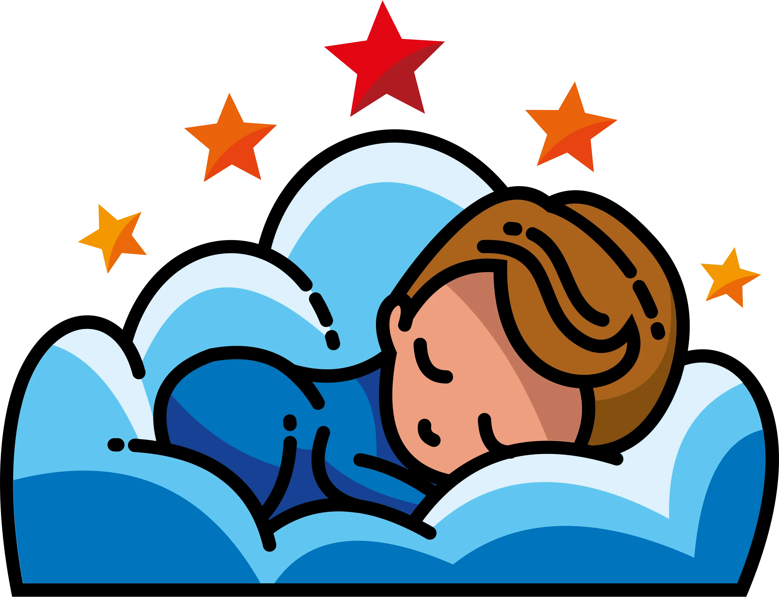 Peaceful Slumber: A Cute and Cozy Sleeping Clipart Illustration of Dreamy Comfort