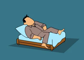 Peaceful Slumber: A Minimalist Clipart Illustration of Comfortable Bedtime Rest