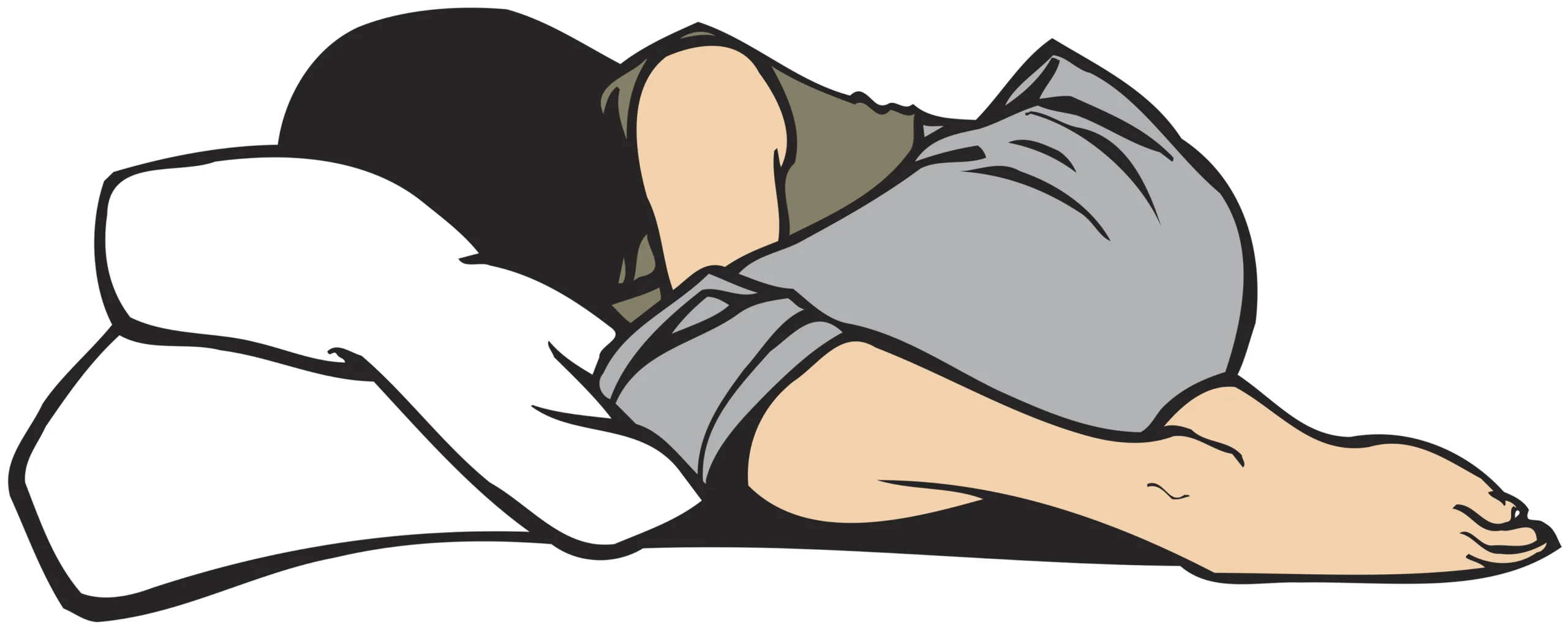 Peaceful Slumber: A Minimalist Sleeping Person Clipart Illustration