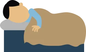 Peaceful Slumber Clipart: Minimalist Illustration of a Person Resting Comfortably