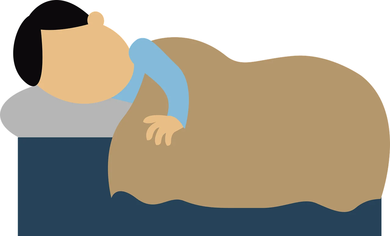 Peaceful Slumber Clipart: Minimalist Illustration of a Person Resting Comfortably