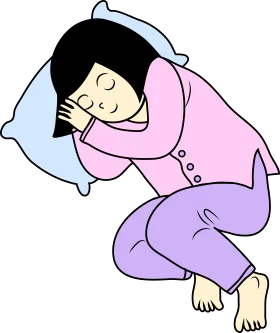 Peaceful Slumber Clipart: Serene Woman Resting in Soft Pastel Nightwear