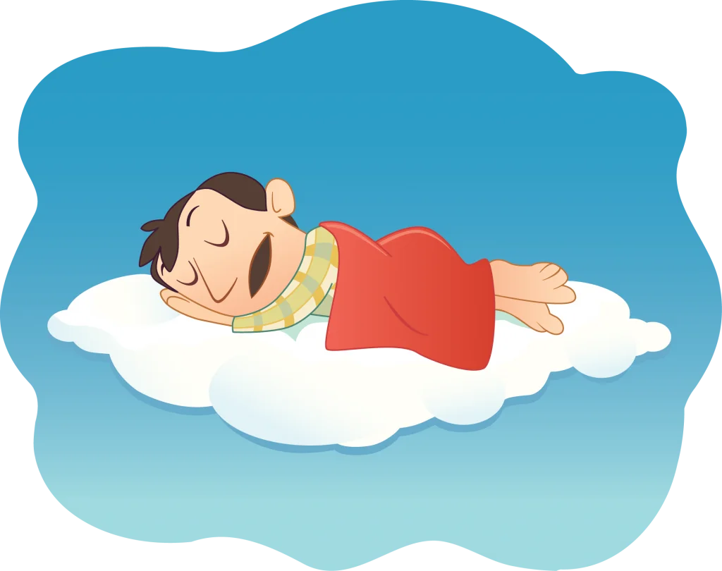 Peaceful Slumber on Soft Cloud: A Tranquil Sleeping Clipart Illustration
