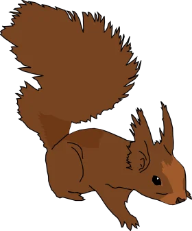 Rustic Brown Woodland Squirrel Clipart - Furry Forest Creature Illustration