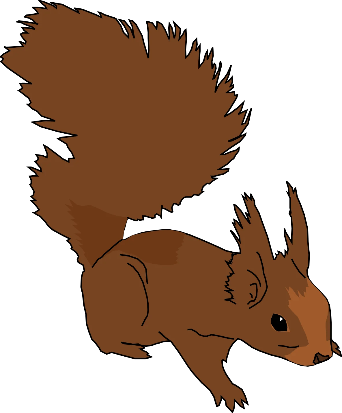 Rustic Brown Woodland Squirrel Clipart - Furry Forest Creature Illustration