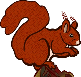 Rustic Red Squirrel Clipart: Woodland Creature Perched on Branch