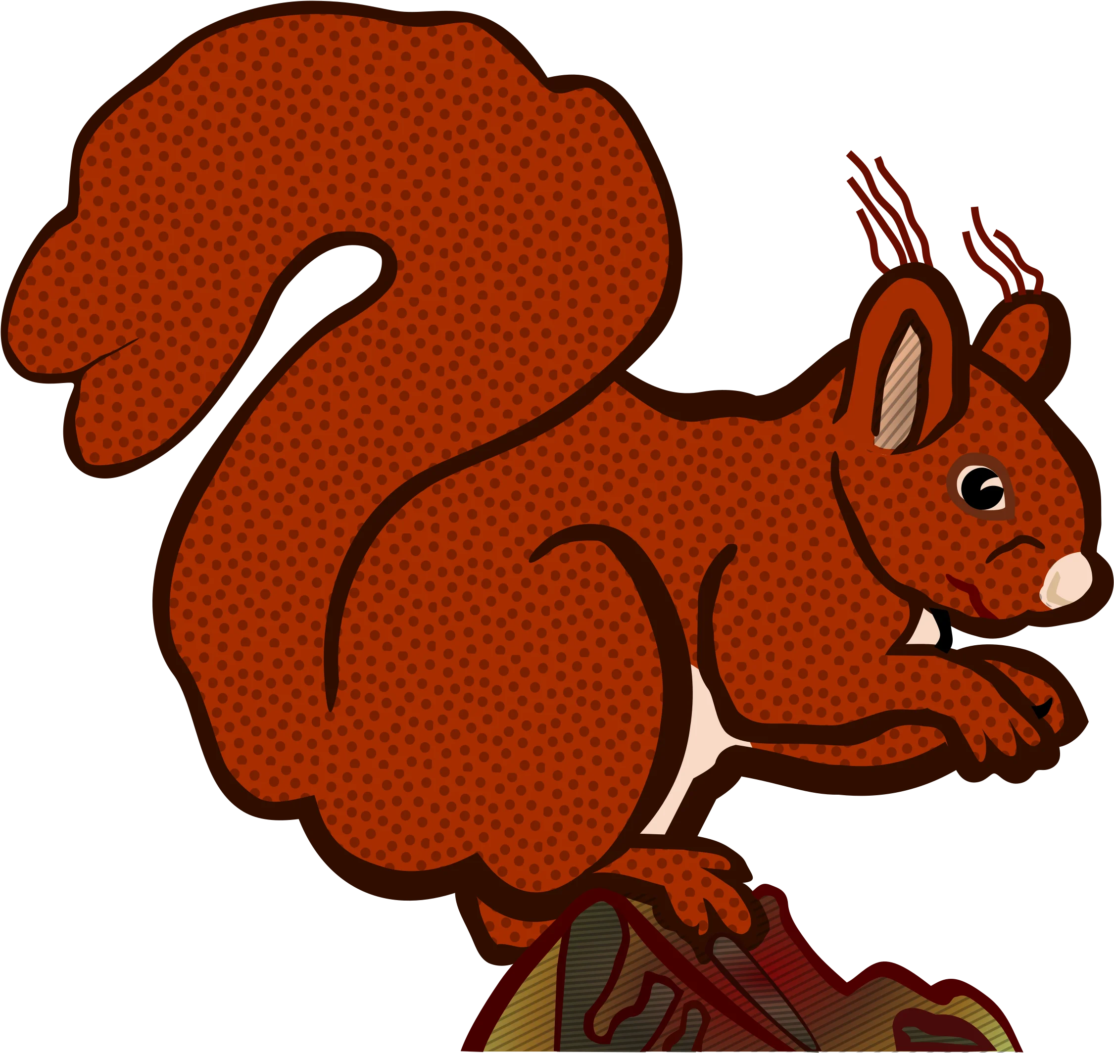 Rustic Red Squirrel Clipart: Woodland Creature Perched on Branch