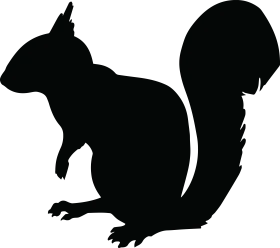 Silhouette of a Woodland Squirrel Clipart - Elegant Black Nature Design