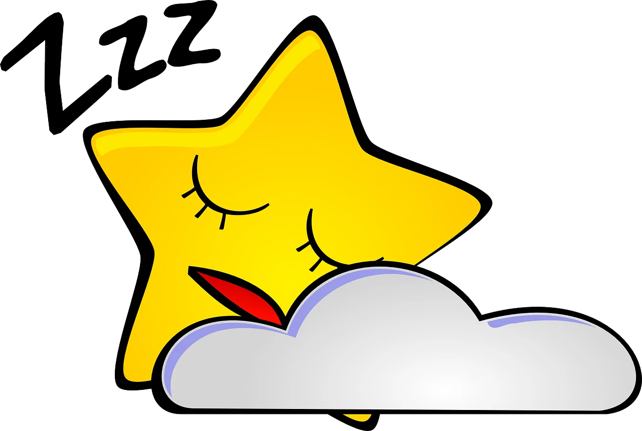 Sleepy Star Resting Behind a Soft Cloud - Adorable Bedtime Clipart Illustration
