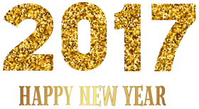 Sparkling Golden 2017 New Year Celebration Clipart Design with Festive Typography
