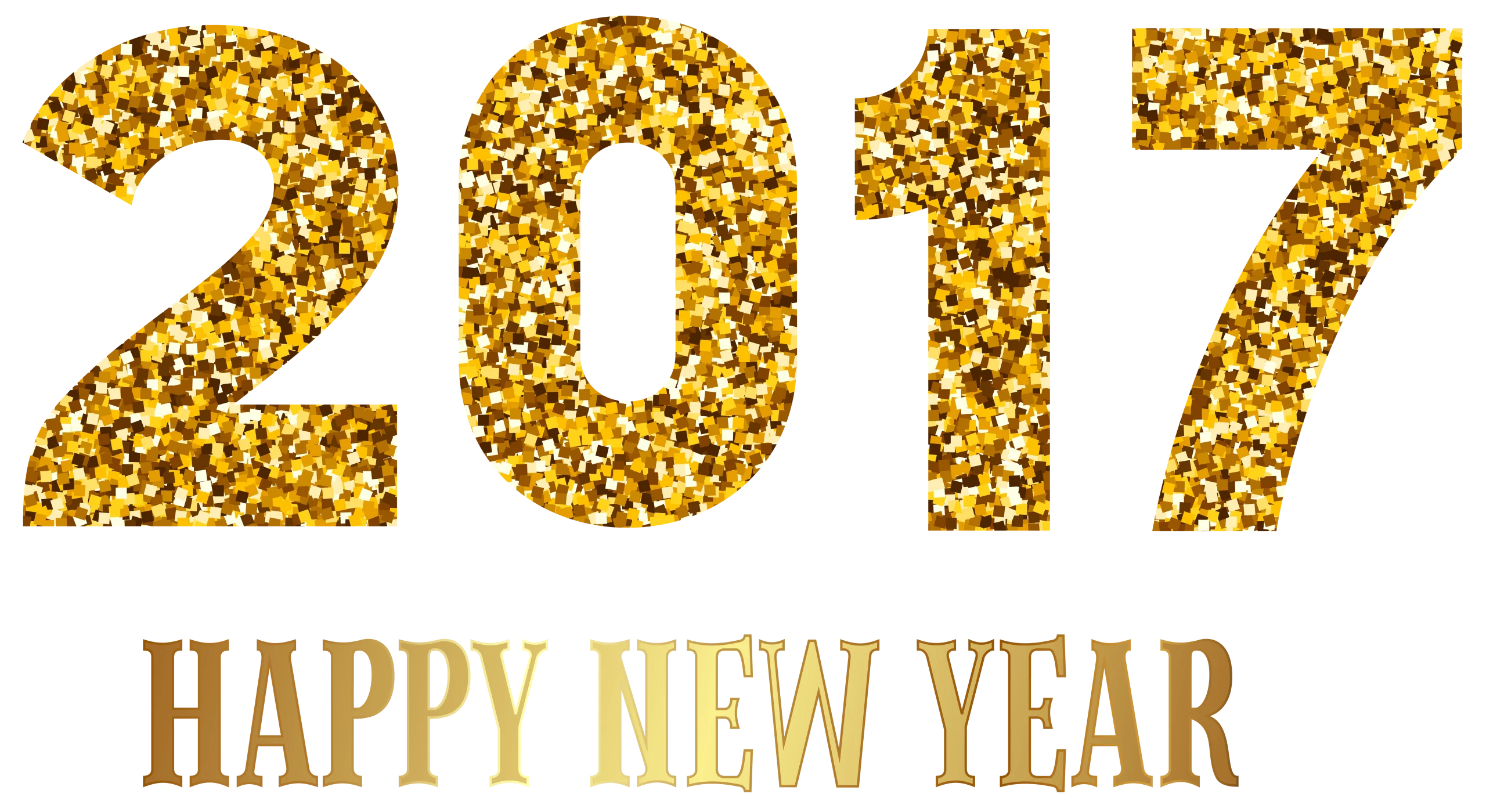 Sparkling Golden 2017 New Year Celebration Clipart Design with Festive Typography
