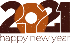 Stylish 2021 Happy New Year Geometric Clipart Design with Earthy Tones