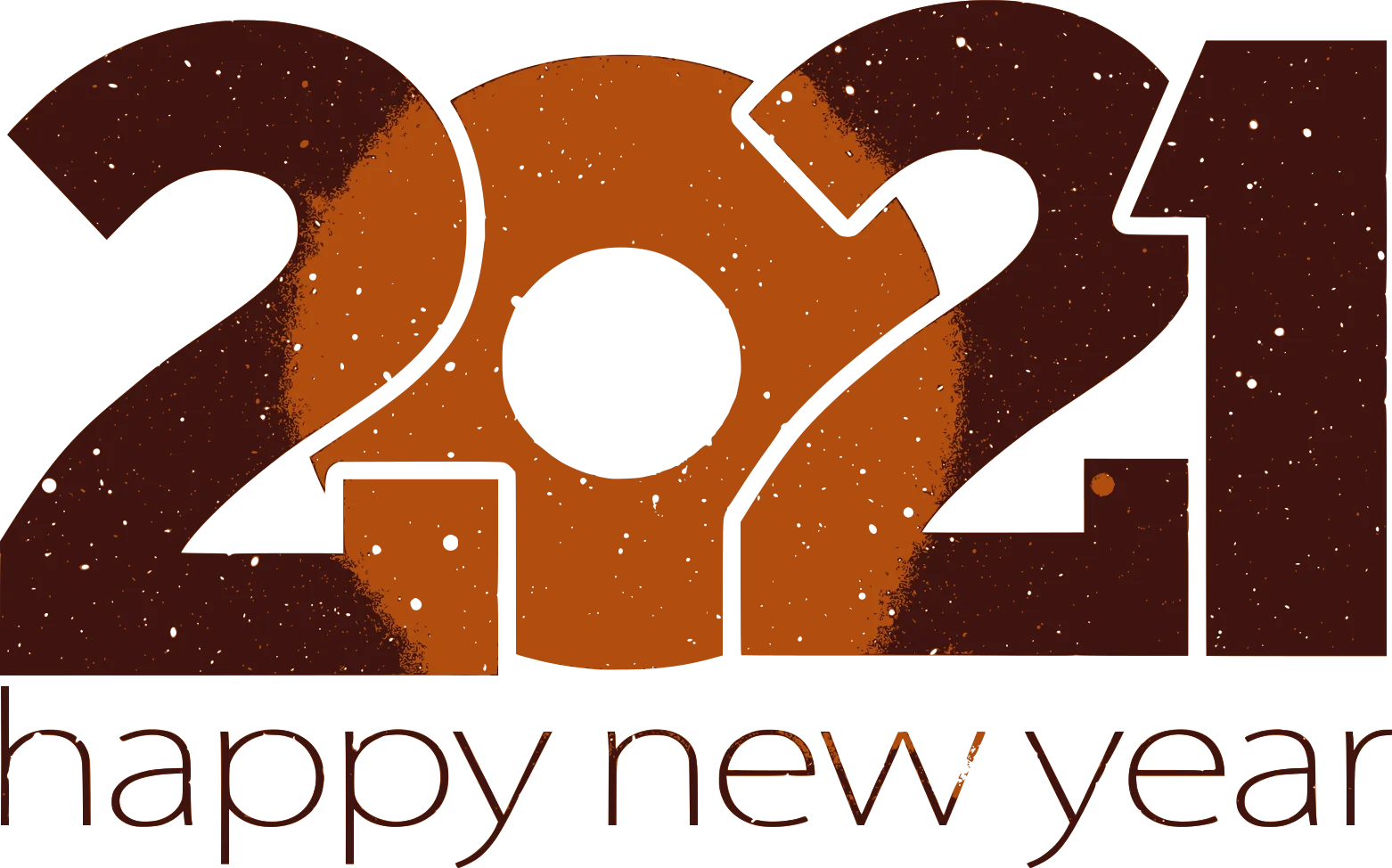 Stylish 2021 Happy New Year Geometric Clipart Design with Earthy Tones