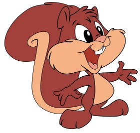 Whimsical Cartoon Squirrel Clipart with Playful Pose and Cheerful Expression