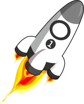 Cartoon Rocket Launch Clipart: Soaring Through Space with Dynamic Flames