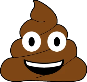 Cheerful Brown Cartoon Poop Emoji Clipart with Expressive Facial Features
