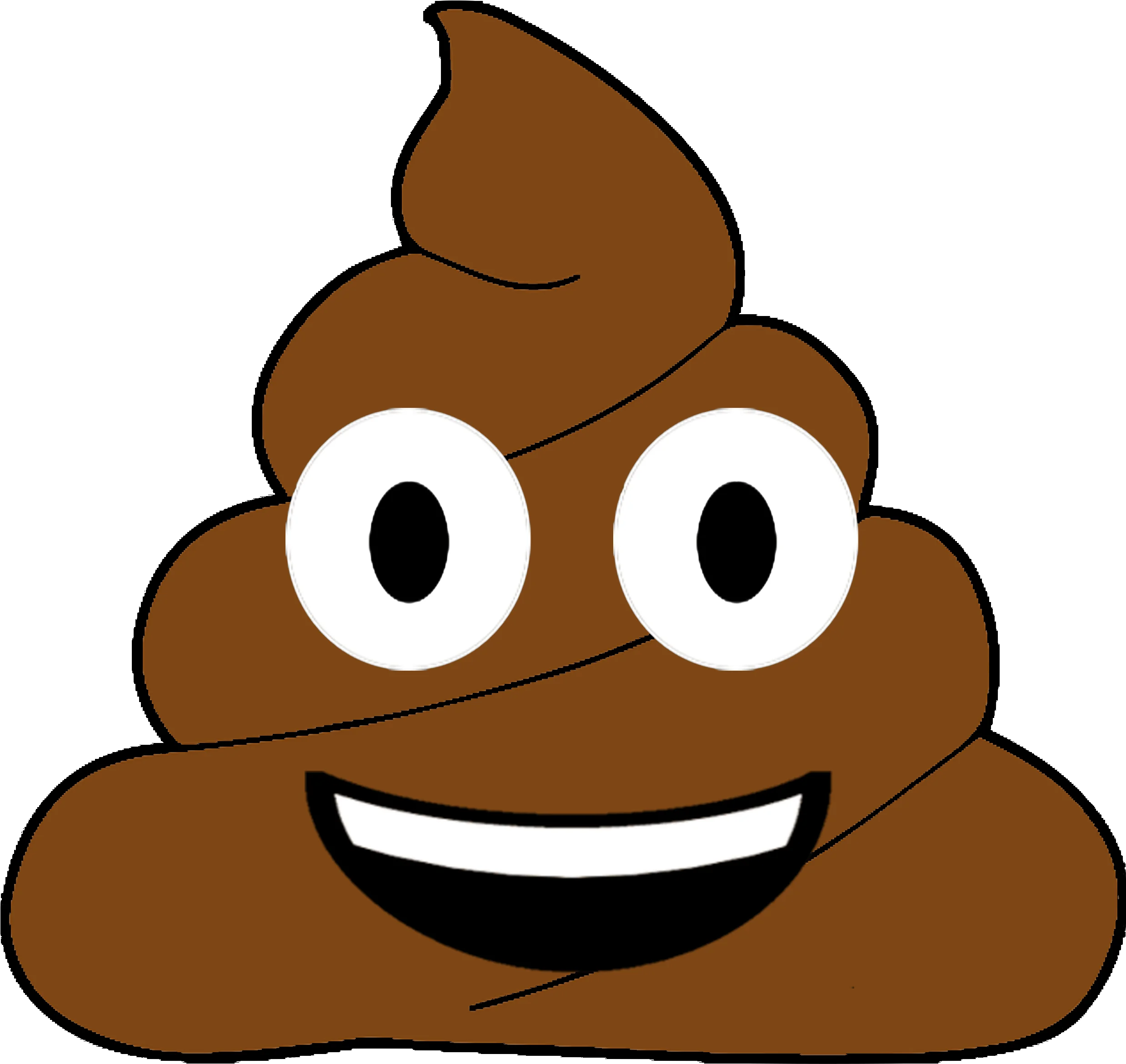 Cheerful Brown Cartoon Poop Emoji Clipart with Expressive Facial Features