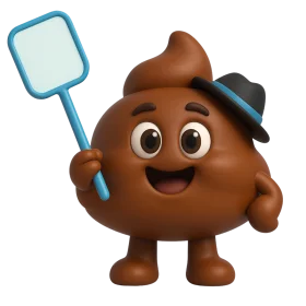 Cheerful Brown Cartoon Poop Emoji Clipart with Playful Personality