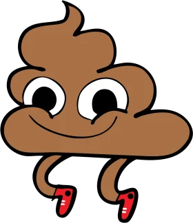 Cheerful Cartoon Poop Emoji Clipart with Expressive Face and Sneakers