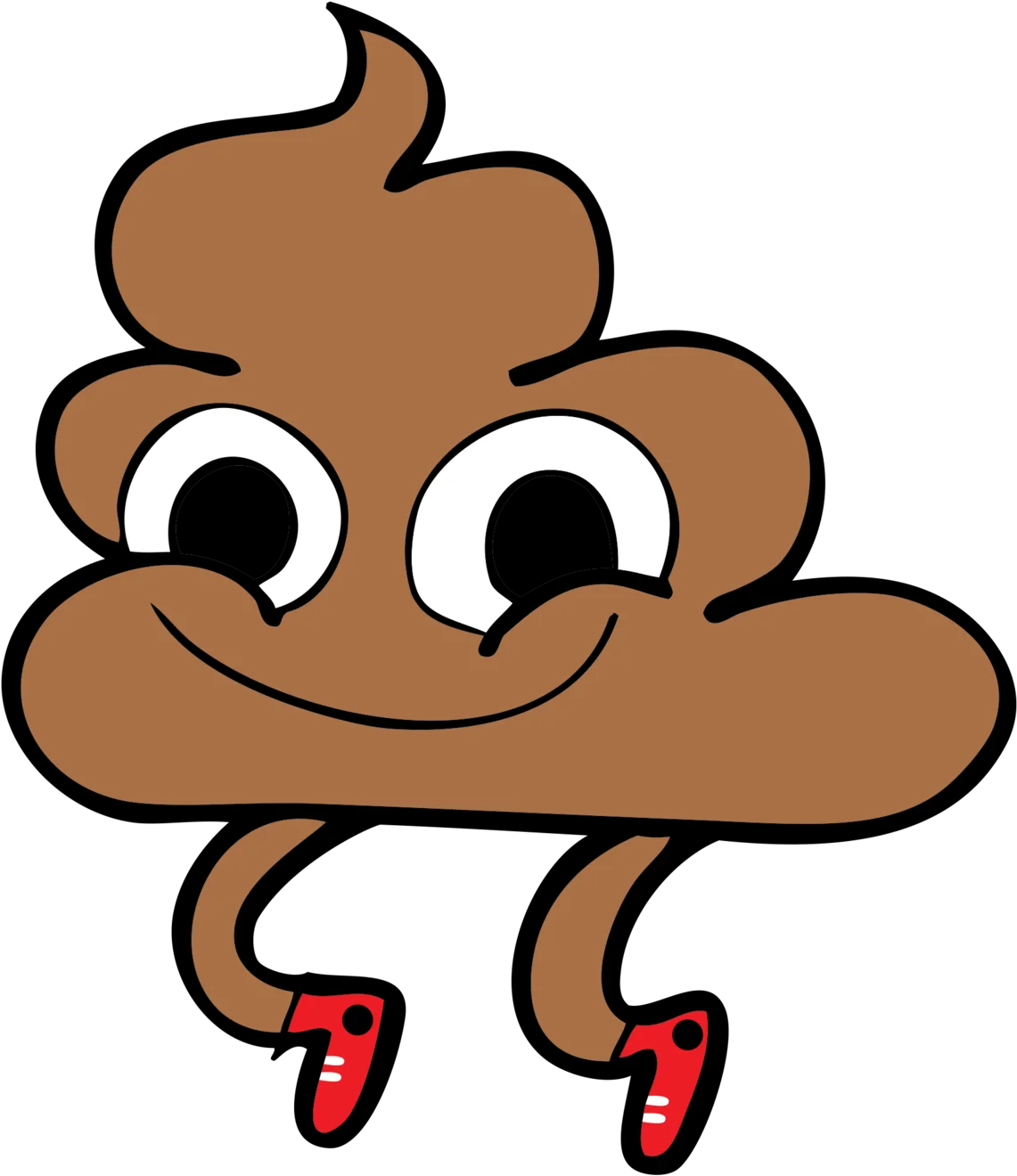 Cheerful Cartoon Poop Emoji Clipart with Expressive Face and Sneakers