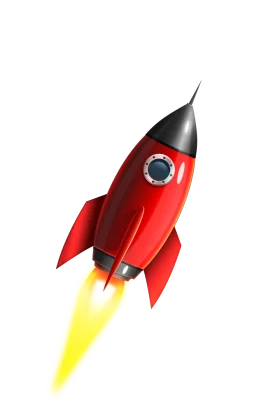 Classic Red Space Rocket Clipart: Retro Cosmic Exploration Design