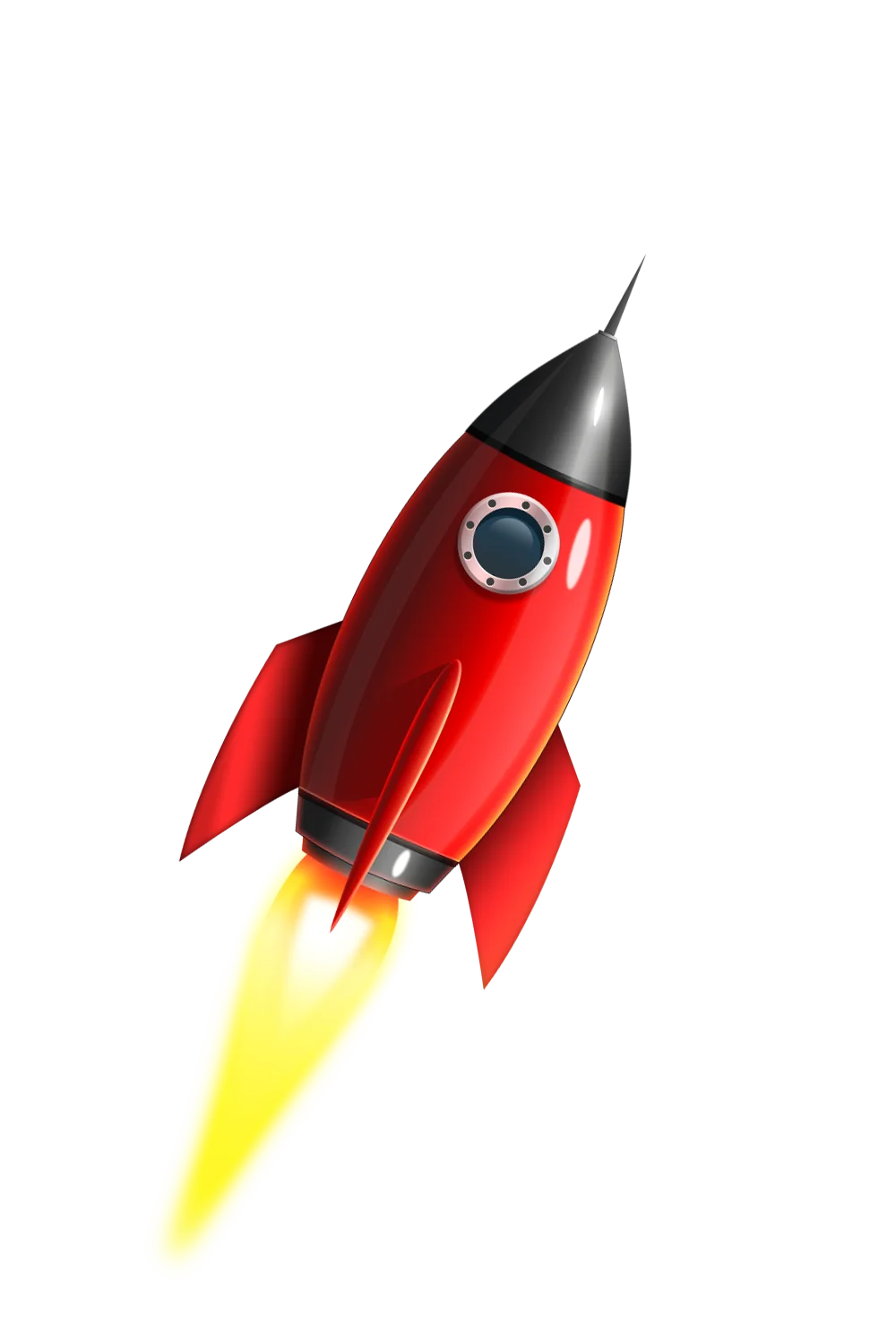 Classic Red Space Rocket Clipart: Retro Cosmic Exploration Design
