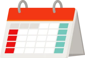 Colorful Calendar Clipart Illustrating Monthly Planning and Organization