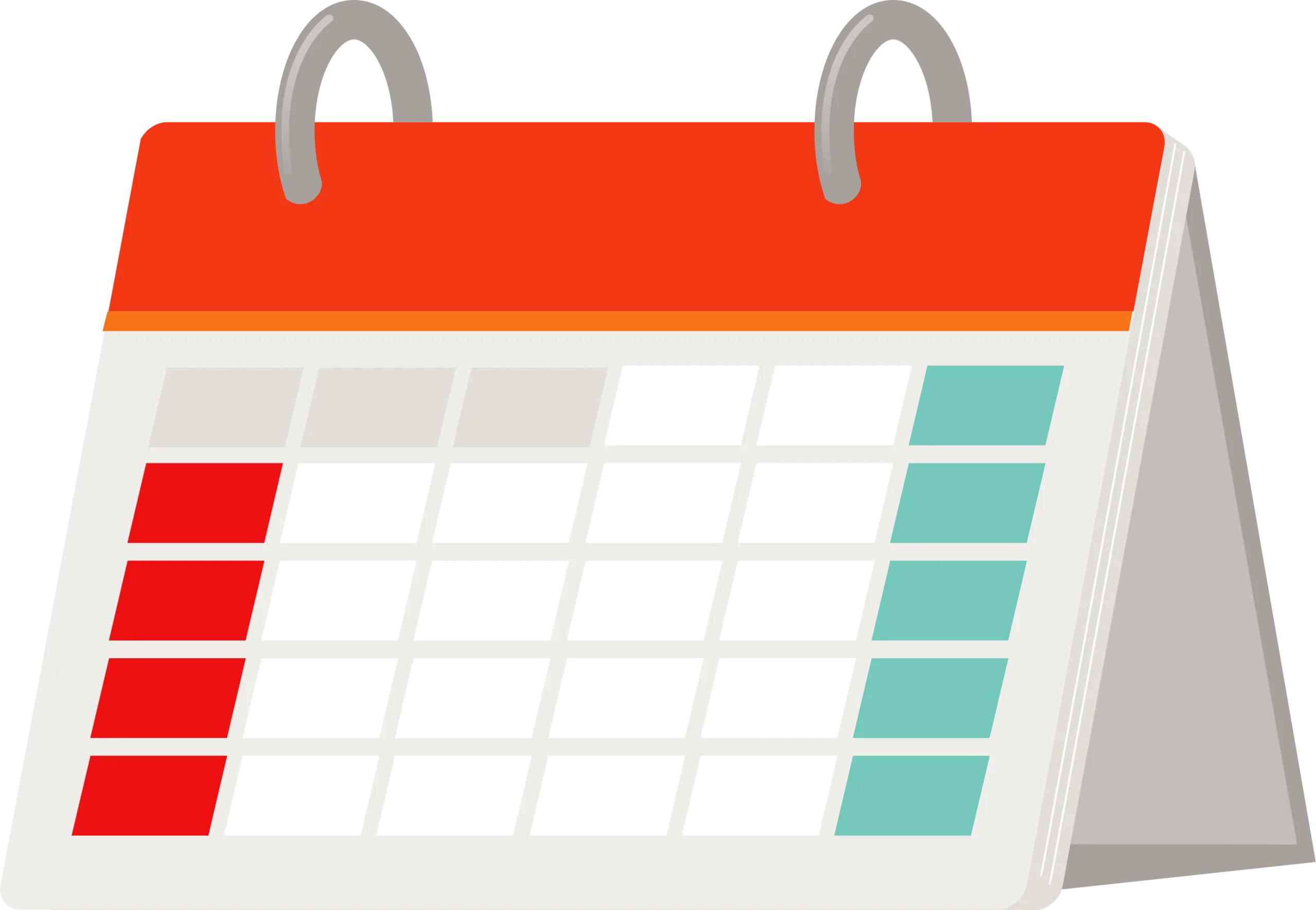 Colorful Calendar Clipart Illustrating Monthly Planning and Organization