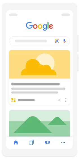 Google Minimalist Design Showcase: Artistic Cloud and Mountain Landscape Clipart Illustration