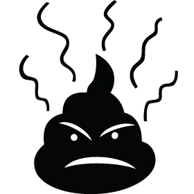 Grumpy Steaming Poop Emoji Clipart: Expressive Cartoon Waste Illustration