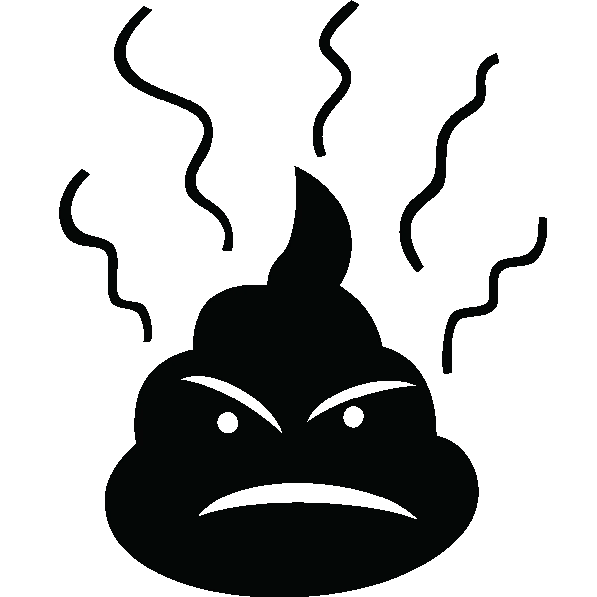 Grumpy Steaming Poop Emoji Clipart: Expressive Cartoon Waste Illustration