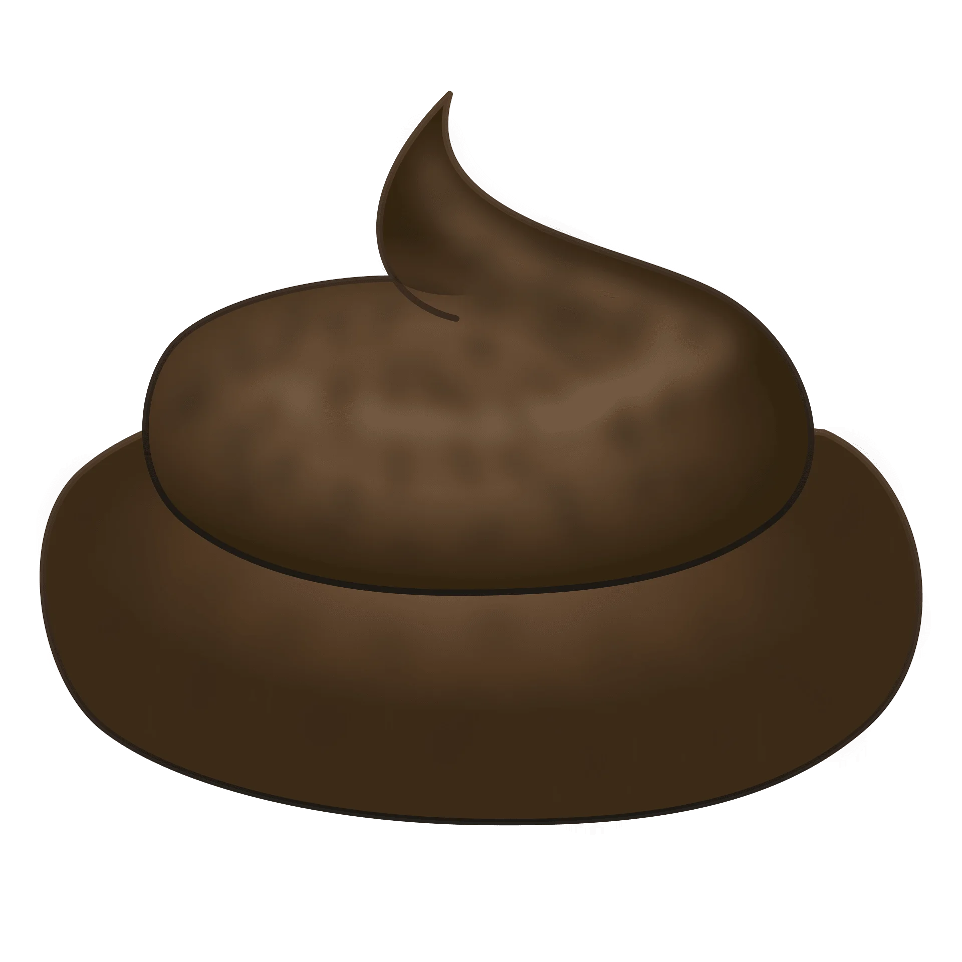 Humorous Brown Swirled Excrement Clipart with Playful Cartoon Style Illustration