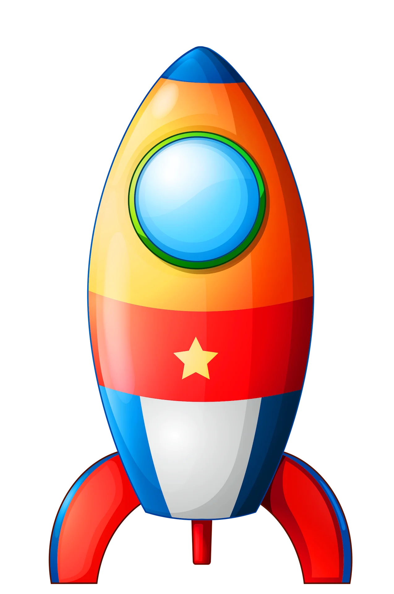 Playful Cartoon Rocket Clipart: Colorful Space Exploration Design for Kids