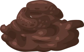 Realistic Brown Cartoon Clipart of a Coiled and Textured Waste Substance