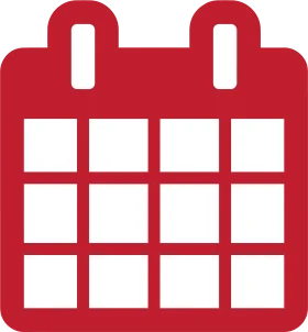 Simple Red Calendar Schedule Clipart Design with Grid Layout