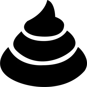Stylish Black and White Minimalist Poo Clipart Illustration Design