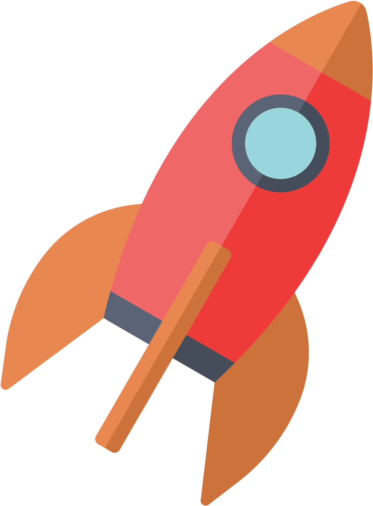 Stylized Retro-Inspired Rocket Clipart with Playful Color Palette and Space Exploration Design