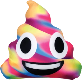 Whimsical Rainbow Poop Emoji Clipart with Playful Swirling Color Palette