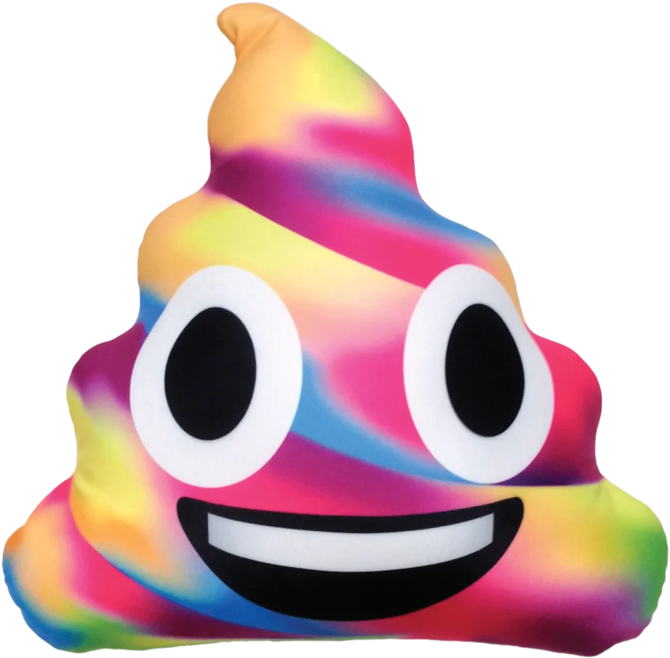 Whimsical Rainbow Poop Emoji Clipart with Playful Swirling Color Palette