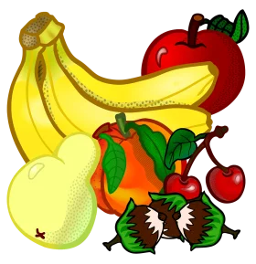 Colorful Assortment of Fresh Fruits Cartoon Clipart Collection