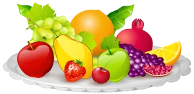 Colorful Fresh Fruit Assortment Clipart: A Delightful Artistic Culinary Display