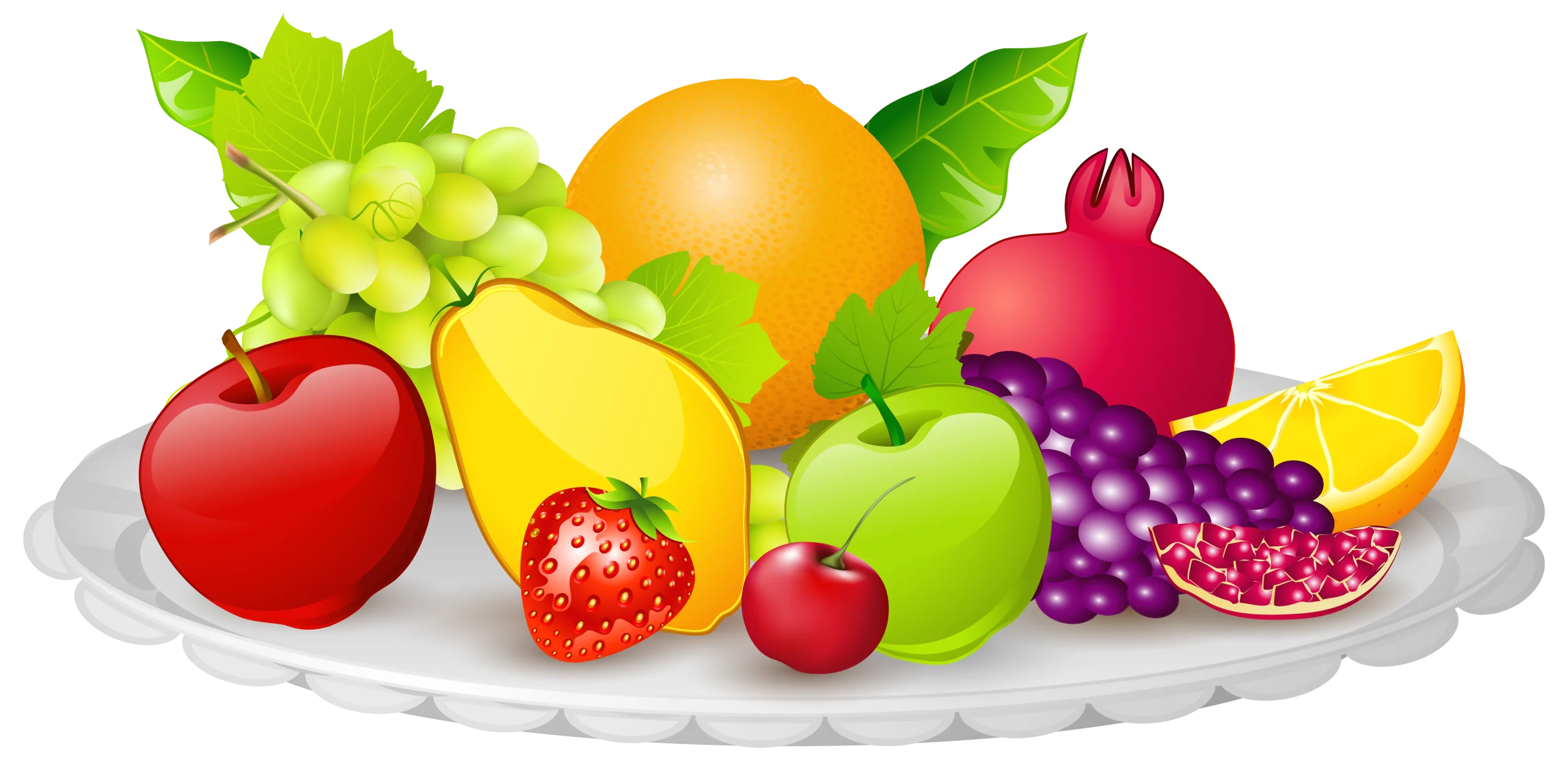 Colorful Fresh Fruit Assortment Clipart: A Delightful Artistic Culinary Display