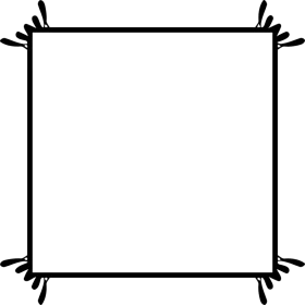 Elegant Black and White Decorative Square Frame Clipart with Ornate Corners
