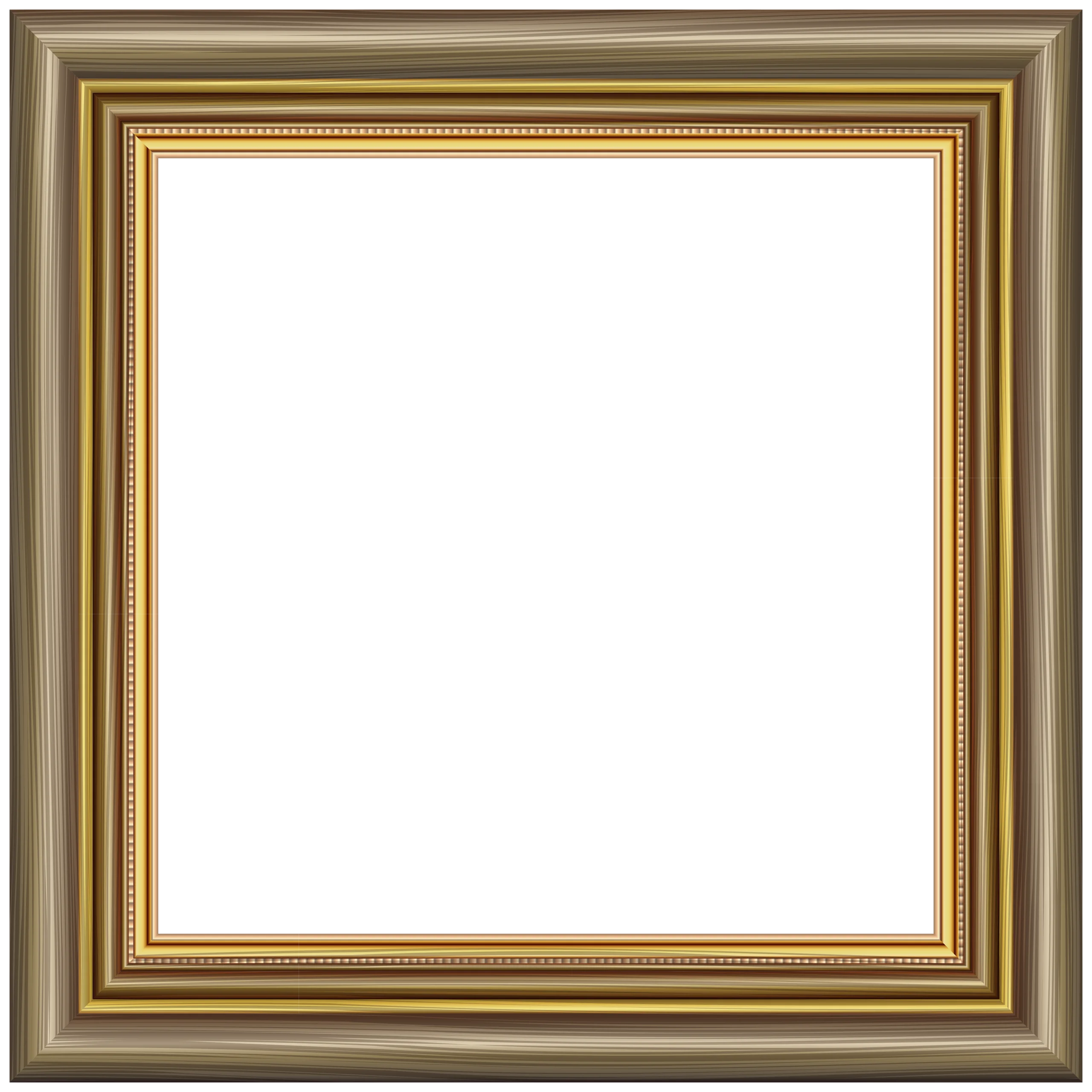 Elegant Golden and Bronze Vintage Picture Frame Clipart Design
