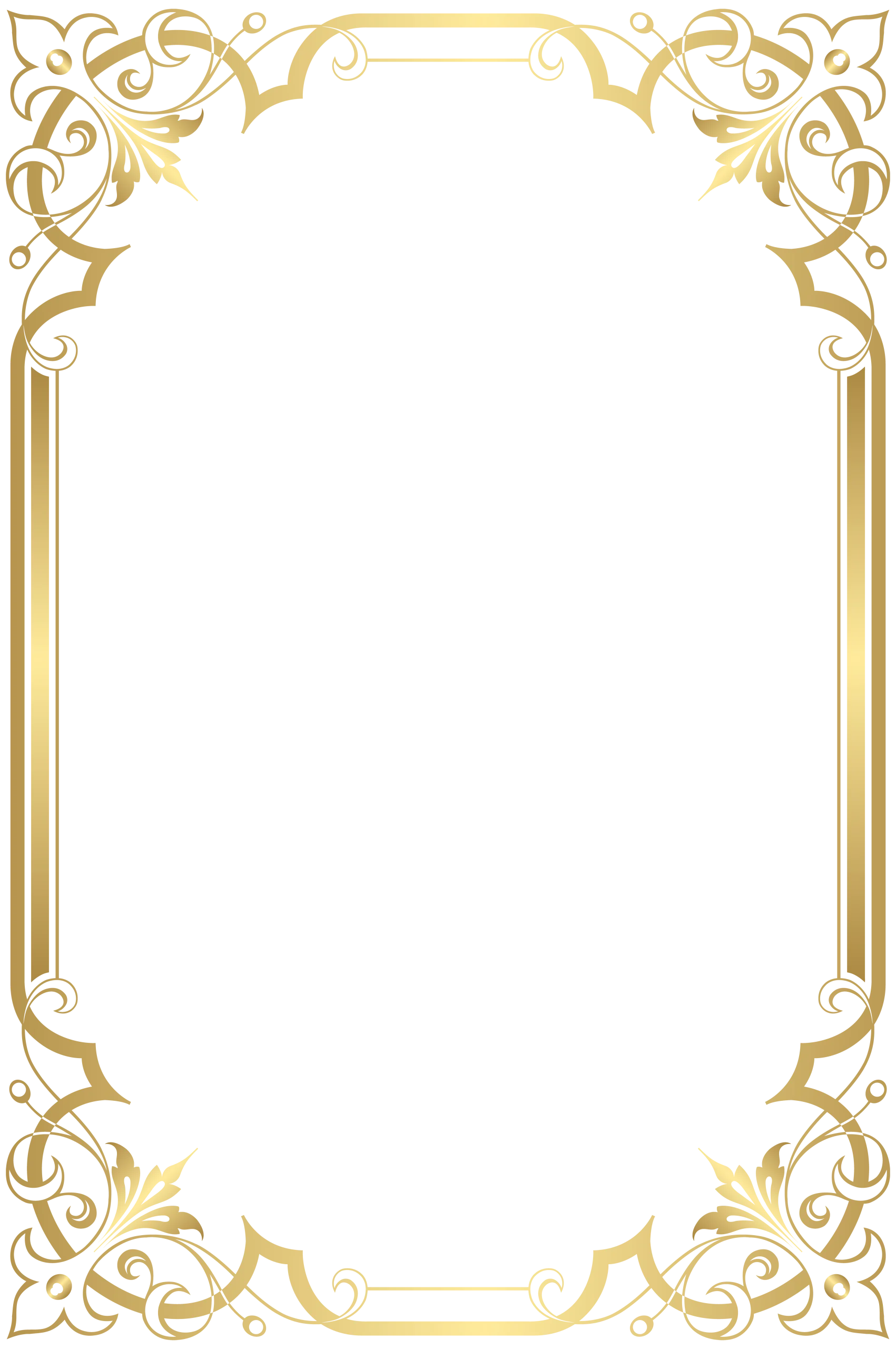 Elegant Golden Ornate Vintage Decorative Border Clipart Frame Design