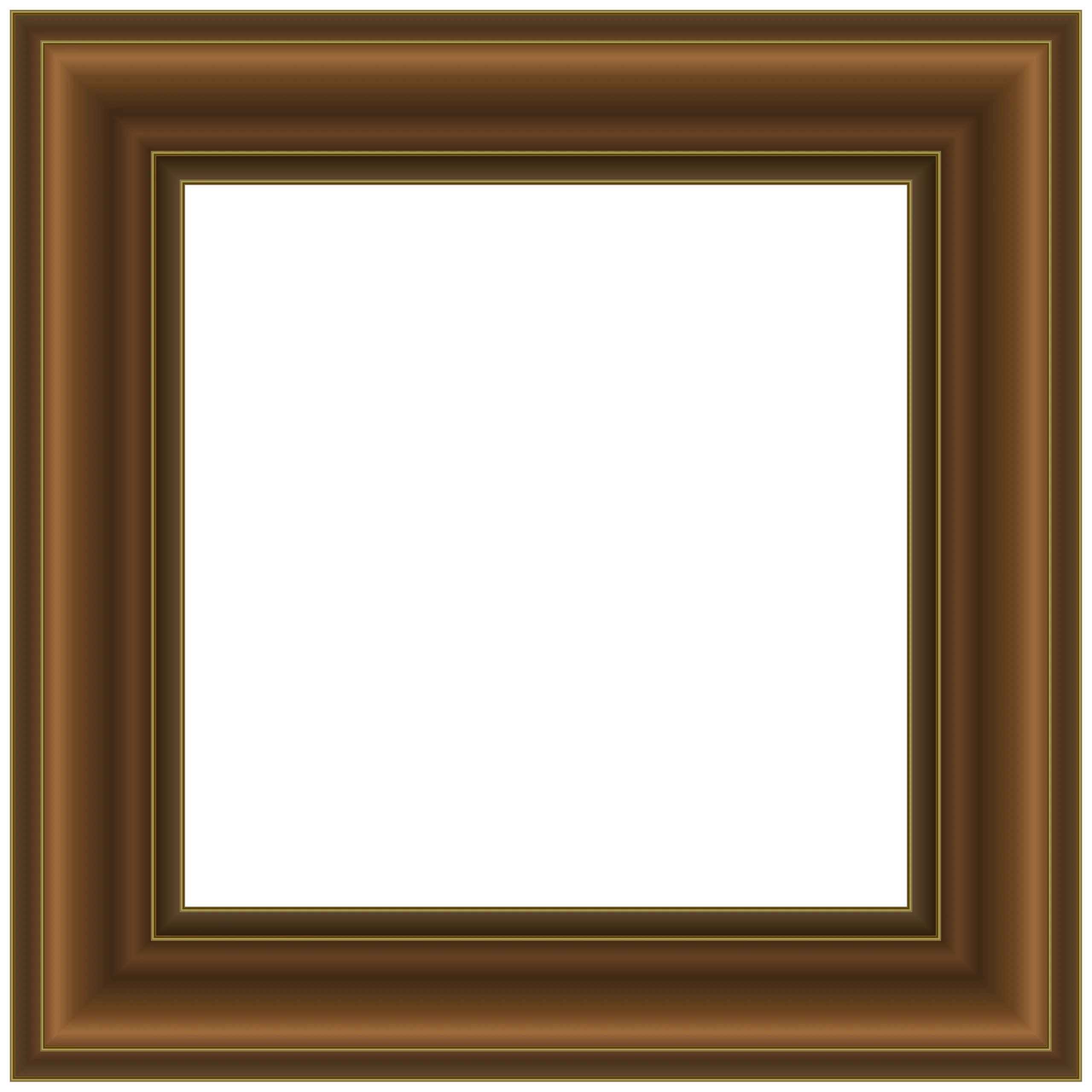 Elegant Wooden Picture Frame Clipart with Classic Brown Tones and Ornate Border Design
