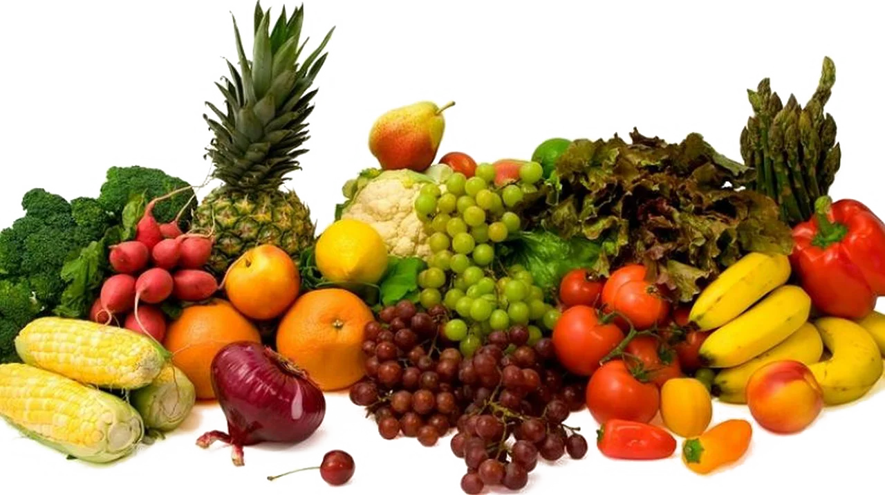 Fresh and Colorful Assortment of Fruits and Vegetables Clipart Collection